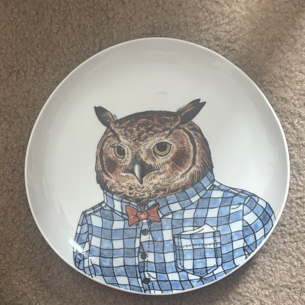 West Elm Owl Plate